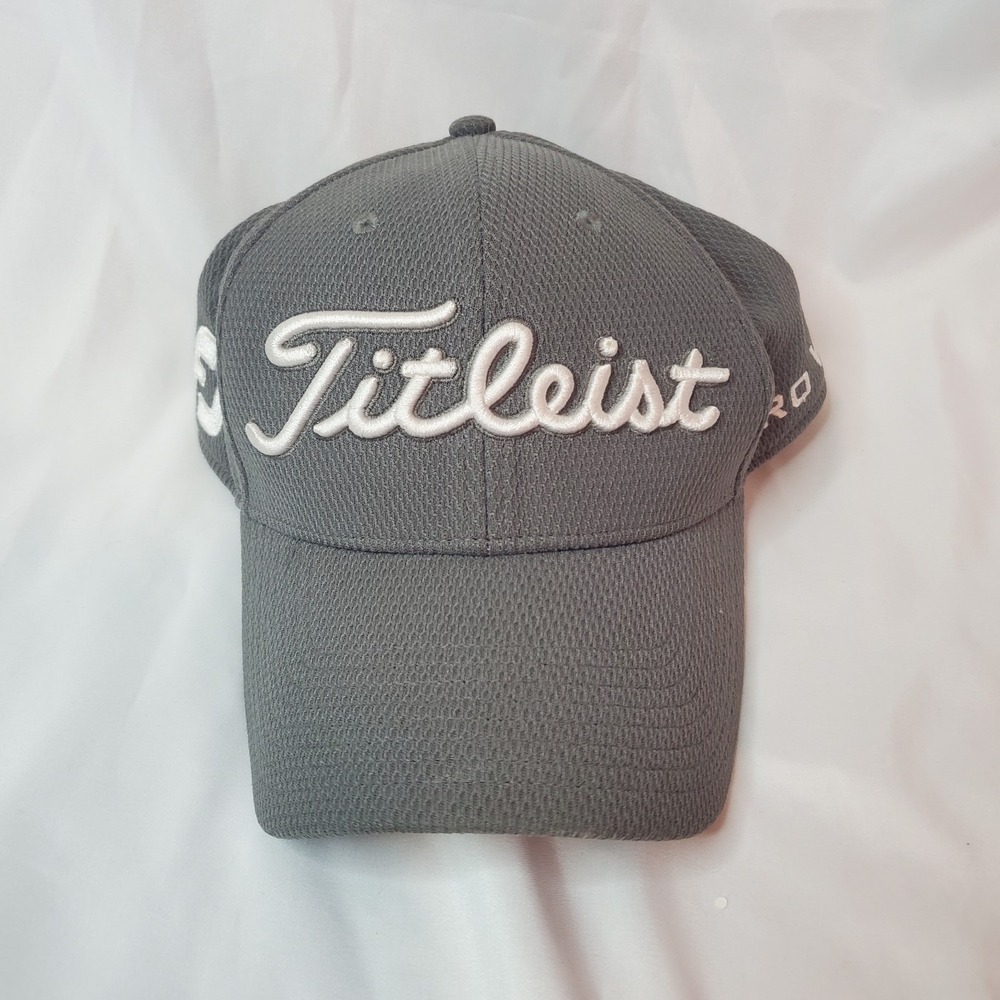 Titleist Golf Hat Gray Mesh Pro V1 FJ FootJoy‎ Cap Embroidered Logo S/M